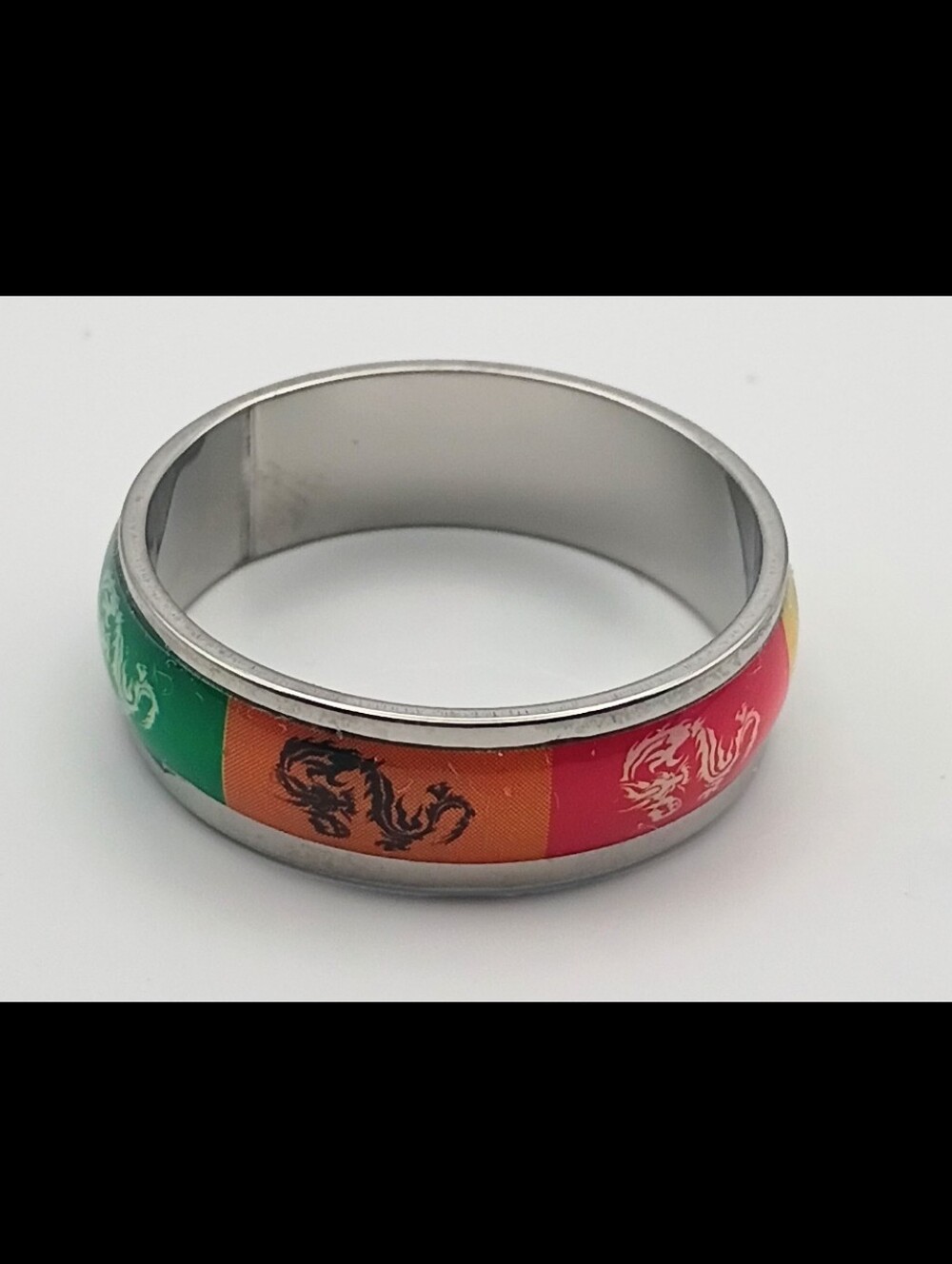 Men's Multicolor Dragon Stainless Steel Band Ring 11.5 - Picture 2 of 4